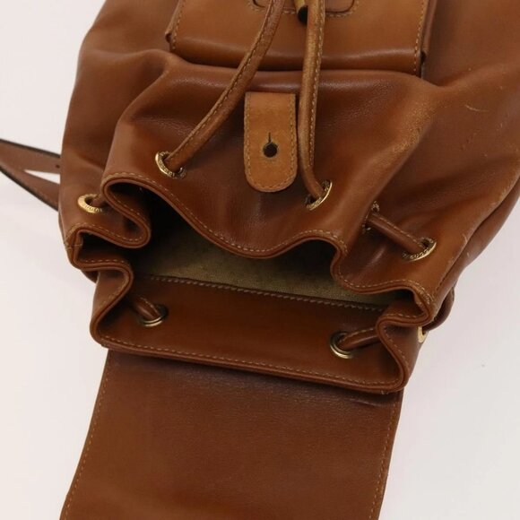 GUCCI Bamboo Backpack Leather Brown Gold - Picture 13 of 16